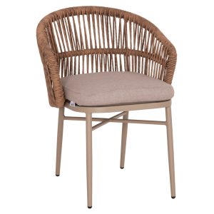 ΠΟΛΥΘΡΟΝΑ ΑΛΟΥΜΙΝΙΟΥ ORIN ΚΑΠΟΥΤΣΙΝΟ- P.E.RATTAN ΣΕ ΦΥΣΙΚΟ 58x61x75Υεκ.