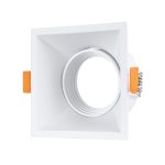 ALPHA Χωνευτή Κινούμενη Βάση για Σποτ MR16 για Ντουί GU10/GU5.3 IP20 - Λευκό - Μ9 x Π9 x Υ4.5cm / Q8.3cm