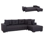 ΓΩΝΙΑΚΟΣ ΚΑΝΑΠΕΣ-ΚΡΕΒΑΤΙ ΜΕ ΑΠΟΘ.ΧΩΡΟ TRENDSTON ΓΚΡΙ ΥΦΑΣΜΑ 298x177x95Υεκ