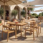 Τραπεζαρία Ganny-Pino teak φυσικό 180-240x100x75εκ