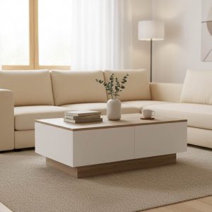 Τραπέζι σαλονιού Winey sonoma-λευκό 90x60x31,5εκ