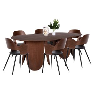 ΣΕΤ τραπεζαρίας 7τμχ DENTY οβάλ & 6 VELP 240x120x75Υ