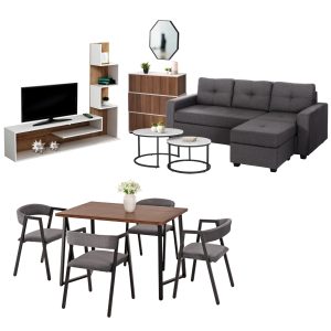 ΣΕΤ φοιτητικό 6τμχ 120x70x76Υ & 50,5x50,5x73Υ & 90x30x93Υ &