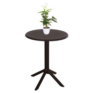 ΤΡΑΠΕΖΙ ΠΟΛΥΠΡΟΠΥΛΕΝΙΟΥ ΣΤΡΟΓΓΥΛΟ TERRIN ΚΑΦΕ Φ60x75Υεκ.