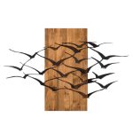 ΔΙΑΚΟΣΜΗΤΙΚΟ ΤΟΙΧΟΥ ΠΟΥΛΙΑ -ΦΥΛΛΑ ΜΕΤΑΛΛΟΥ ΜΑΥΡΑ-ΞΥΛΟ 86x3(βάθος)x58Υεκ.