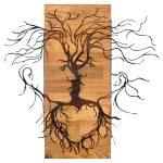 ΔΙΑΚΟΣΜΗΤΙΚΟ ΤΟΙΧΟΥ FACES -ΦΥΛΛΑ ΜΕΤΑΛΛΟΥ ΜΑΥΡΑ-ΞΥΛΟ 60x3(βάθος)x57,5Υεκ.