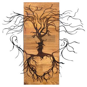 ΔΙΑΚΟΣΜΗΤΙΚΟ ΤΟΙΧΟΥ FACES -ΦΥΛΛΑ ΜΕΤΑΛΛΟΥ ΜΑΥΡΑ-ΞΥΛΟ 60x3(βάθος)x57,5Υεκ.