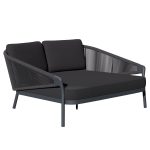 DAYBED XANTION Σκούρο Γκρι Αλουμίνιο-Σχοινί-Olefin 157x147x88Υεκ