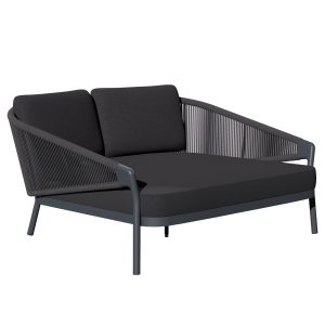 DAYBED XANTION Σκούρο Γκρι Αλουμίνιο-Σχοινί-Olefin 157x147x88Υεκ