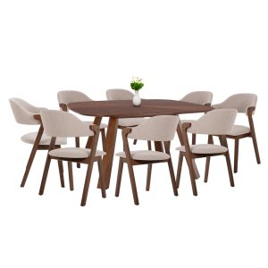 ΣΕΤ τραπεζαρίας 9τμχ Rider 150x150x75 & καρέκλες 59x59x83