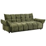 ΚΑΝΑΠΕΣ ΚΡΕΒΑΤΙ MELU ΠΡΑΣΙΝΟ ΥΦΑΣΜΑ--ΚΑΘΙΣΜΑ POCKET SPRINGS 240-250x90x85Υεκ