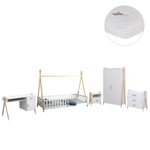 ΣΕΤ ΠΑΙΔΙΚΟΥ ΔΩΜΑΤΙΟΥ 6TMX PASCHAL ΞΥΛΟ ΠΕΥΚΟΥ--ΜΕΛΑΜΙΝΗ-ΛΕΥΚΟ