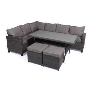 Σαλόνι κήπου γωνιακό Sif σετ 4τμχ - Μέταλλο Rattan Polywood Γκρι Τιμή Σετ 4 τεμ.