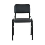 Καρέκλα επισκέπτη από μέταλλο/PU σε μαύρο χρώμα - 43x38x83