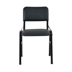 Καρέκλα επισκέπτη από μέταλλο/PU σε μαύρο χρώμα - 43x38x83