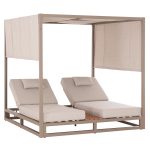 ΔΙΠΛΗ ΞΑΠΛΩΣΤΡΑ ΑΛΟΥΜΙΝΙΟΥ ΠΑΡΑΛΙΑΣ ΜΕ ΣΚΙΑΣΤΡΟ GALLANT ΚΑΠΟΥΤΣΙΝΟ 2x2x2μ