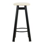 Σκαμπό μεταλλικό με πάτο δερματίνης - Λευκό 36x79