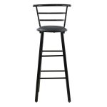 Σκαμπό μπαρ με πλάτη από μέταλλο/PU - Μαύρο Φ34x103