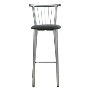 Σκαμπό μπαρ μεταλλικό με πλάτη - Δερματίνη σε Γκρι/Μαύρο 35x39x108