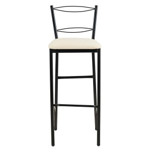 Σκαμπό μπαρ από μέταλλο/PU σε μαύρο/λευκό - Σκαμπό μπαρ 36x41x107