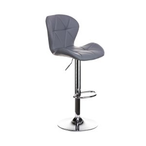 Σκαμπό μπαρ Lup pu σε γκρι - Σκελετός χρωμίου 46x47x90/111