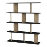 Βιβλιοθήκη Ratu sonoma-μαύρο 120x24,6x141εκ