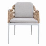 ΠΟΛΥΘΡΟΝΑ BOXER ΑΛΟΥΜΙΝΙΟ & ΜΑΞΙΛΑΡΙΑ ΜΠΕΖ-TWIST WICKER 61x59x78,5Yεκ -Τιμή Σετ 2 τεμ.