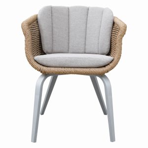 ΠΟΛΥΘΡΟΝΑ VICTUS ΑΛΟΥΜΙΝΙΟ & ΜΑΞΙΛΑΡΙΑ ΜΠΕΖ-TWIST WICKER 59x68.5x75Yεκ -Τιμή Σετ 2 τεμ.