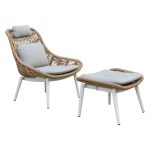 ΠΟΛΥΘΡΟΝΑ LOUNGE ΜΕ ΥΠΟΠΟΔΙΟ REMVAZZO ΑΛΟΥΜΙΝΙΟ ΜΠΕΖ--WICKER 89x94x98Υεκ
