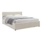 Κρεβάτι Dellia με αποθηκευτικό χώρο ύφασμα κρεμ 150x200εκ