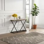 Κονσόλα Glimmer Φυσικό Ξύλο Μαύρο 100x30x80