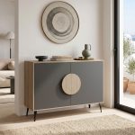 Μπουφές Gora sonoma-ανθρακί 110x35.5x82εκ