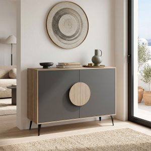 Μπουφές Gora sonoma-ανθρακί 110x35.5x82εκ