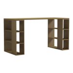 Γραφείο με ραφιέρα Colmar σε ανοιχτό καρυδί 140x60x75εκ