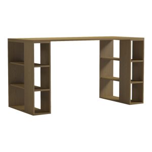 Γραφείο με ραφιέρα Colmar σε ανοιχτό καρυδί 140x60x75εκ