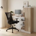 Γραφείο με βιβλιοθήκη και ντουλάπι Ofisio sonoma-λευκό 152.3x40x120εκ