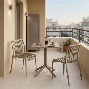 Τραπεζαρία σετ 3τεμ cappuccino PP 60x60x76εκ