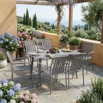 Τραπεζαρία Heven Vista σετ 7τεμ ανθρακί αλουμίνιο 120x70x72εκ