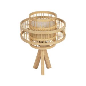 TULUM Boho Επιτραπέζιο Φωτιστικό Πορτατίφ με Ντουί 1 x E27 AC 220-240V IP20 - Μπεζ - Μ30 x Π30 x Υ41cm