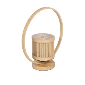 TULUMKO Boho Επιτραπέζιο Φωτιστικό Πορτατίφ με Ντουί 1 x E27 AC 220-240V IP20 - Μπεζ - Μ30 x Π12 x Υ32cm