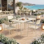 Τραπεζαρία Moraja Deraby σετ 5τεμ κρεμ μέταλλο 140x80x72εκ