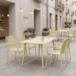 Τραπεζαρία Heven Vista σετ 5τεμ σαμπανί αλουμίνιο 120x70x72εκ