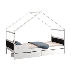 ΚΡΕΒΑΤΙ ΠΑΙΔΙΚΟ ΜΕ ΣΥΡΤΑΡΙΑ HOUSER τ.MONTESSORI ΞΥΛΟ ΠΕΥΚΟ ΛΕΥΚΟ-190x90εκ