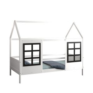 ΠΑΙΔΙΚΟ ΚΡΕΒΑΤΙ τ.MONTESSORI DOMER ΞΥΛΟ ΠΕΥΚΟΥ ΛΕΥΚΟ--ΓΙΑ 90x190εκ