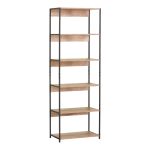 Βιβλιοθήκη Kaliano oak-μαύρο μέταλλο 59,5x35x176,5εκ