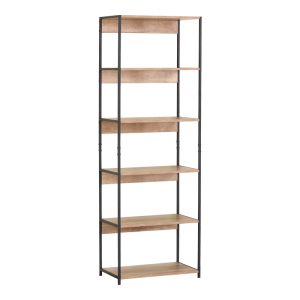 Βιβλιοθήκη Kaliano oak-μαύρο μέταλλο 59,5x35x176,5εκ