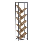 Βιβλιοθήκη Orunta oak-μαύρο μέταλλο 40x26,5x150εκ