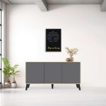 Μπουφές Billie sonoma ανθρακί 149x40x77εκ