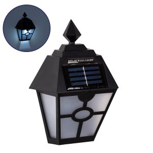 Αυτόνομο Ηλιακό Φωτιστικό Τοίχου Μαύρο LED 1W 40lm 600mAh IP65