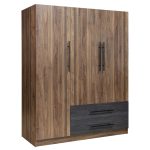 ΝΤΟΥΛΑΠΑ 3ΦΥΛΛΗ ΜΕ 2 ΣΥΡΤΑΡΙΑ CARYS ΚΑΡΥΔΙ/WENGE 150x55x180Υεκ